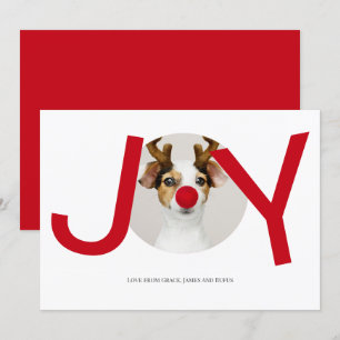 Feliz Natal Joy Cartão com fotos Vermelho