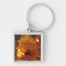 Feliz Natal Laranja Chaveiro