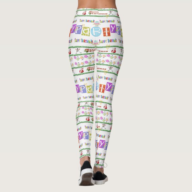 Feliz Natal Leggings de aniversário (Verso)