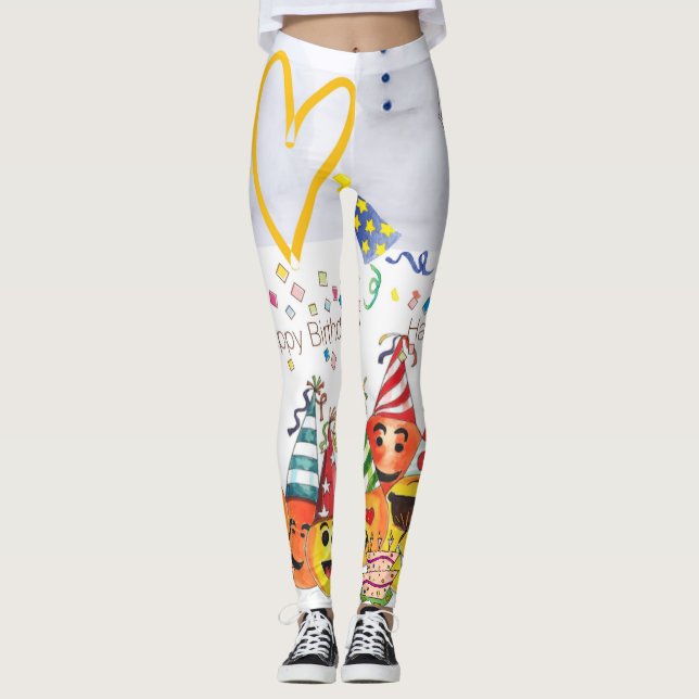 Feliz Natal Leggings de aniversário (Frente)