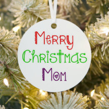 Feliz Natal Mãe Ornamento Reversível
