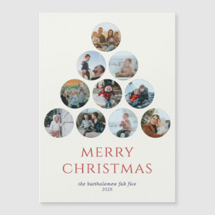 Feliz Natal Magnet 10 Fotos Vermelha