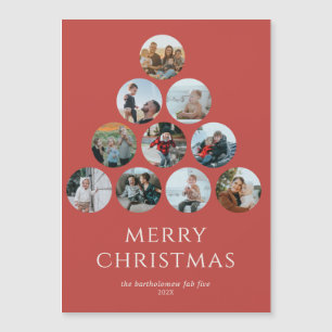 Feliz Natal Magnet 10 Fotos Vermelha