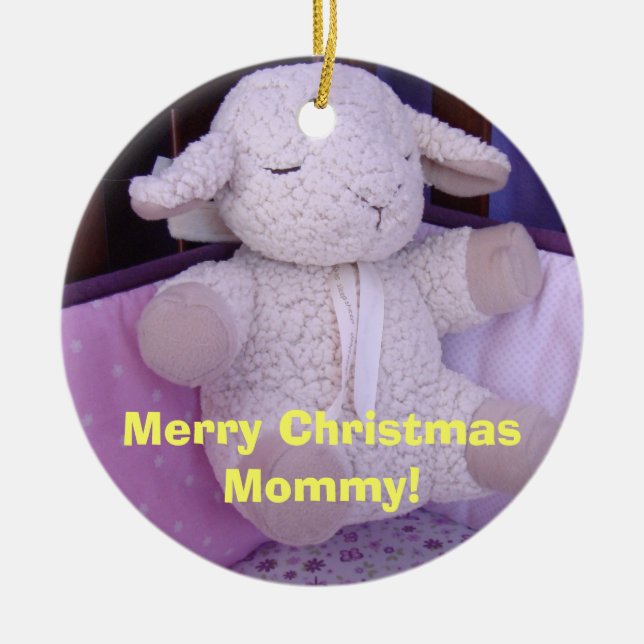 Feliz Natal Mamãe! enfeites Eu Amo Você Cordeiro (Frente)