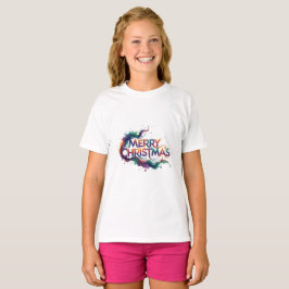 FELIZ NATAL MENINAS CAMISA BÁSICA