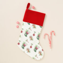 Feliz Natal Meowy Reindeer Stocking