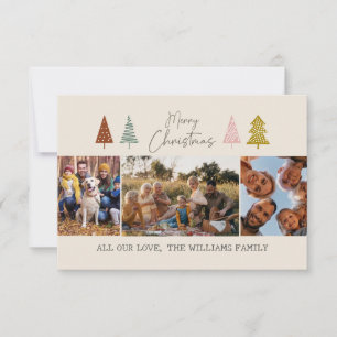 Feliz Natal Moderno 3 PhotoCollage Cartão de Féria