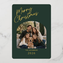 Feliz Natal Moderno Verde e Dourado