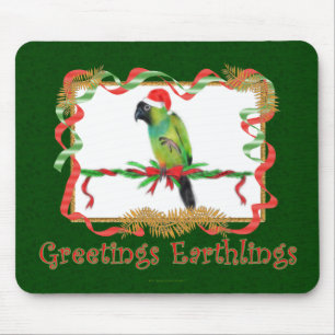 Feliz Natal Mousepad Nanday Conure Parrot