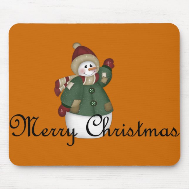 Feliz Natal Mousepad vestido boneco de neve (Frente)