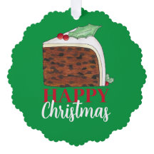 Feliz Natal No Reino Unido Fatia De Bolo Britânico