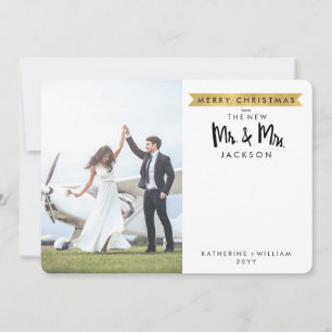 Feliz Natal O novo Sr. cartão com fotos & Sra. 1