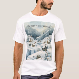 Feliz Natal Paisagem Neve T-Shirt