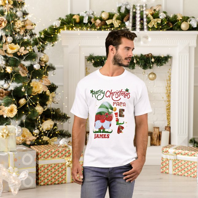 Feliz Natal Papá Elf Camisa Básica Masculina (Criador carregado)