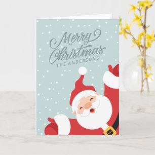 Feliz Natal Papai Noel Alegre   Cartão de Boas Fes