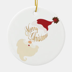 Feliz Natal Papai Noel Enfeite de Cerâmica
