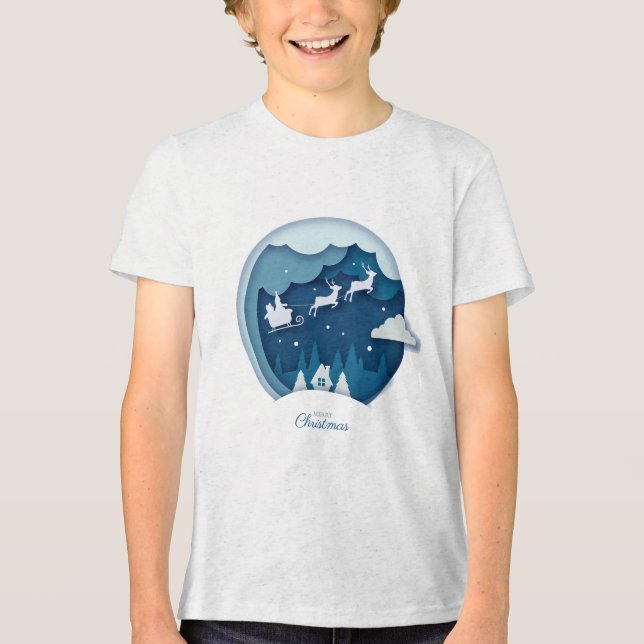 Feliz Natal - Papais noeis com T-Shirt a cair na n (Frente)