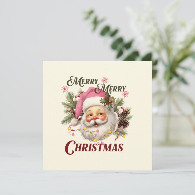 Feliz Natal - Papais noeis Rosa (Em pé/Frente)