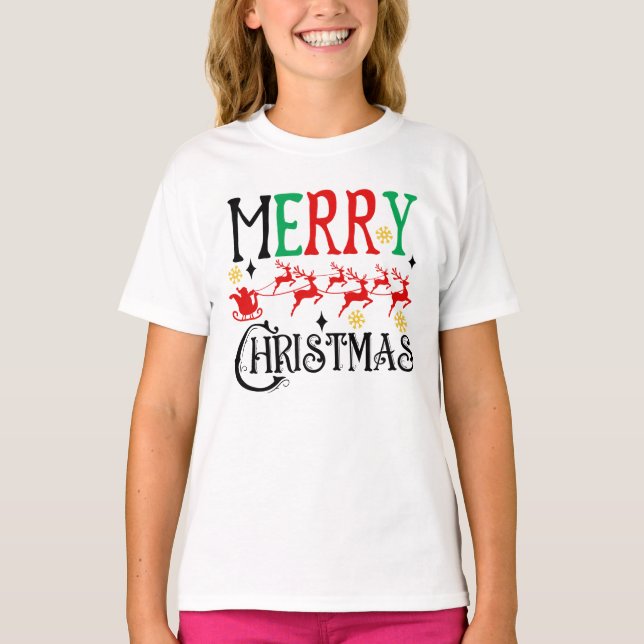 Feliz Natal Papais noeis Sleigh-61049 T-Shirt Hood (Frente)