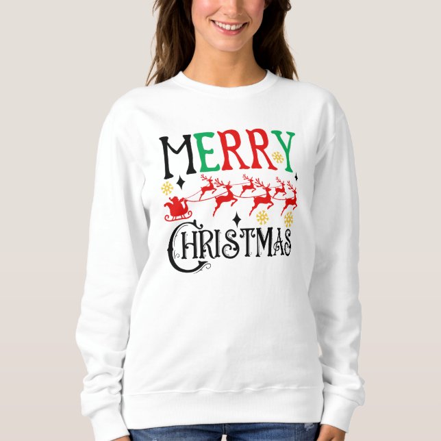 Feliz Natal Papais noeis Sleigh-61049 T-Shirt Hood (Frente)