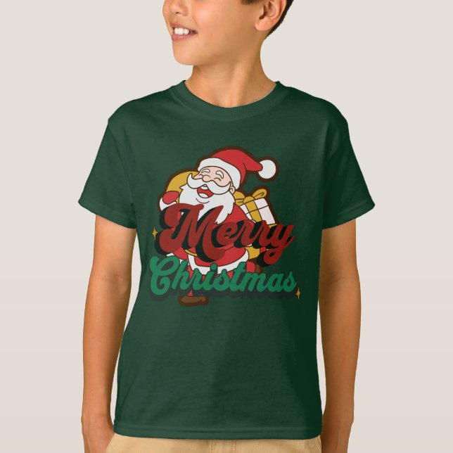 Feliz Natal, Papais noeis vindo para a camisa da c (Frente)