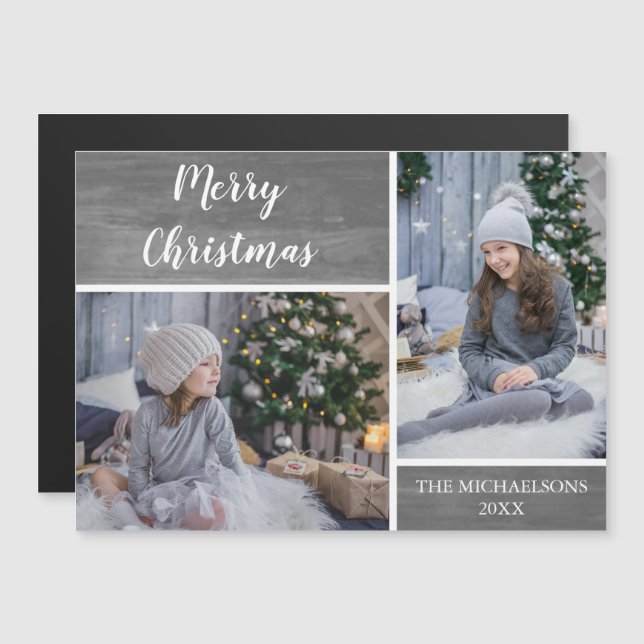 Feliz Natal para Crianças Fotografias Magnet (Frente/Verso)