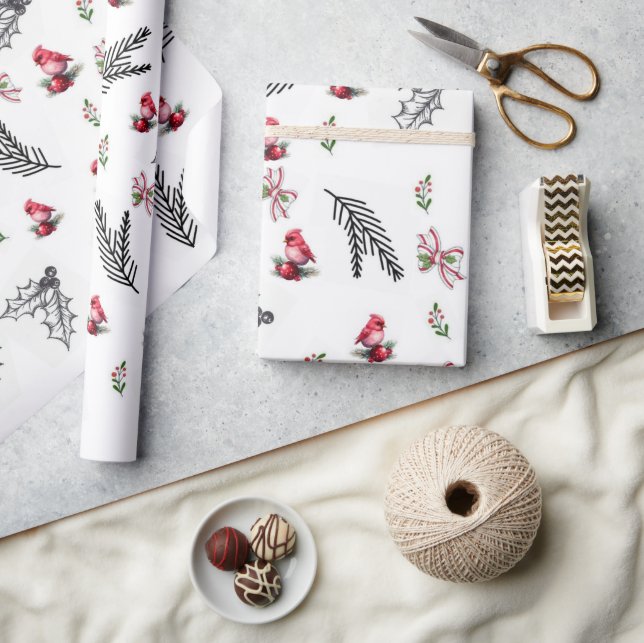 Feliz Natal Pássaro Deixa Papel de embrulho de Arc (Artesanato)