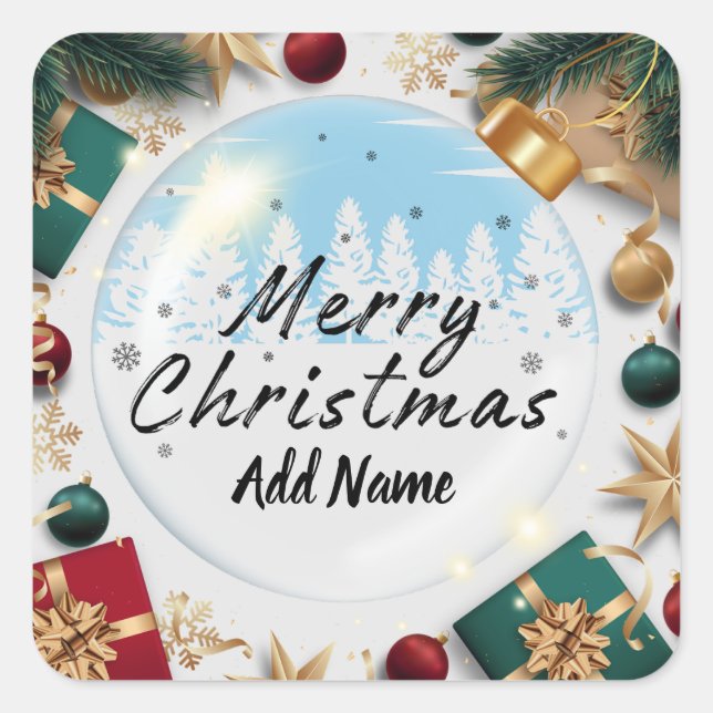 Feliz Natal personalizado com o adesivo Add Name (Frente)