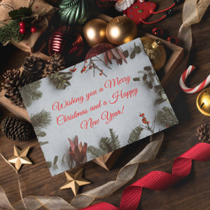 Feliz Natal personalizado e um cartão de Feliz ano