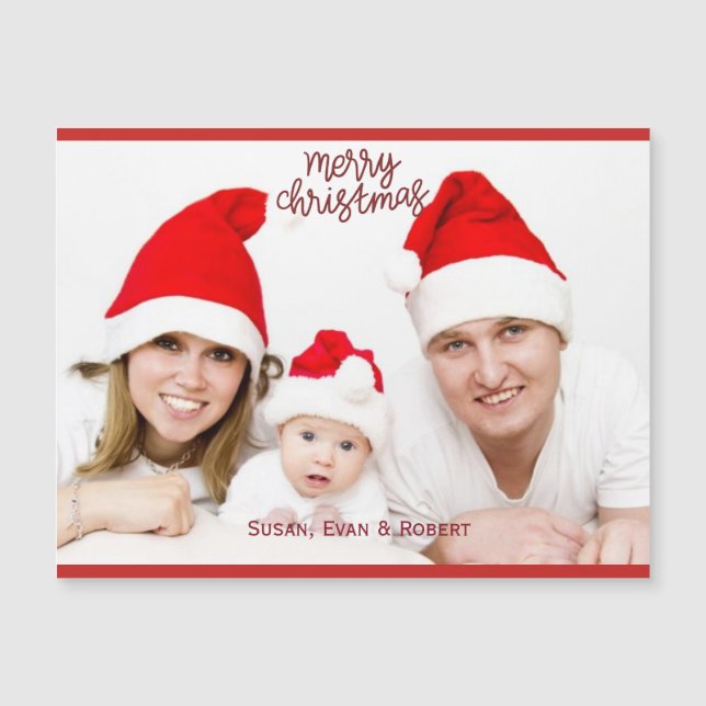 Feliz Natal Personalizado Foto Horizontal com Nome (Frente)