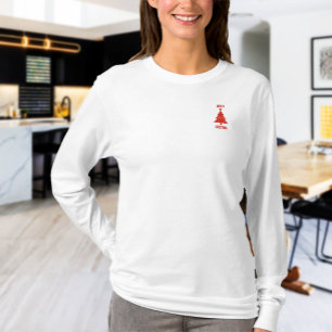 Feliz Natal Personalizado T-Shirt da Xadrez Vermel