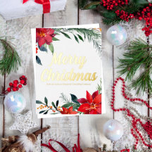 Feliz Natal Poinsettia Personalizada Negócios Dour