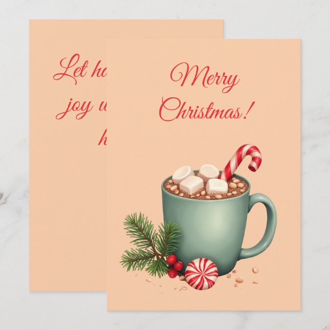 Feliz Natal! presente de Natal. Cartão de Natal. (Frente/Verso)