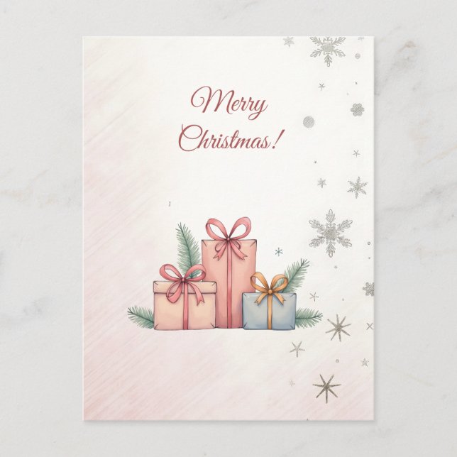 Feliz Natal! presentes de Natal,С cartão de natal. (Frente)