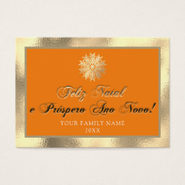 Feliz Natal Próspero Anno Nuovo Foto Dourada Coral