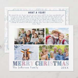 Feliz Natal Quatro Cartões com fotos com Nota