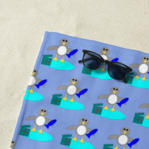 Feliz Natal que pesca a toalha de praia do pinguim