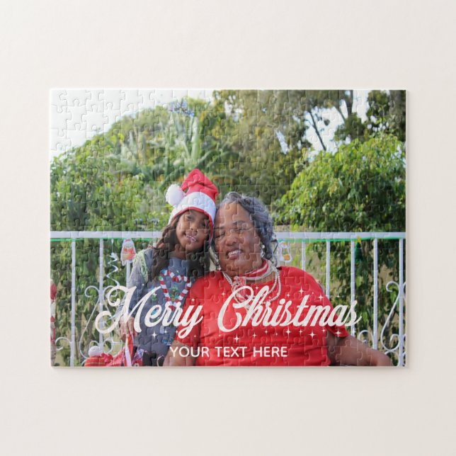 Feliz Natal Quebra-cabeça personalizado (Horizontal)