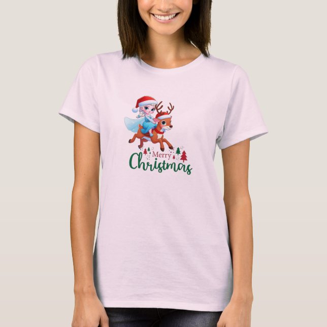 Feliz Natal rainha e querida camiseta design (Frente)