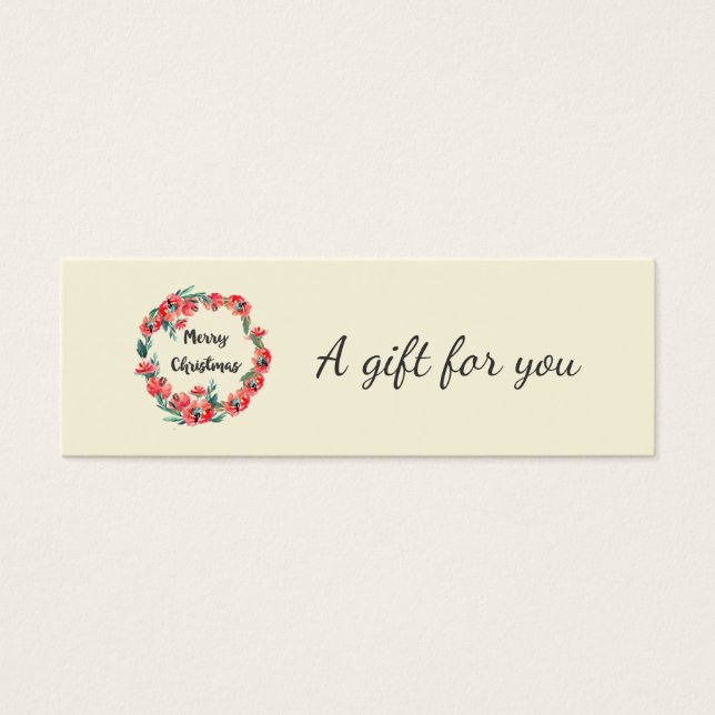 Feliz Natal Red Floral Watercolor Wreath (Frente)