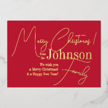 Feliz Natal Red Modern Muito Dourado