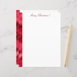 Feliz Natal Red Satin Chic Papel de carta