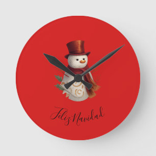 Feliz Natal Relógio Redondo - Feliz Navidad