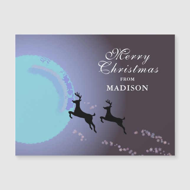 Feliz Natal Rena Mágica da Lua Nome (Frente)