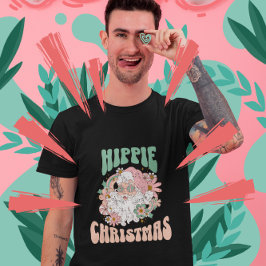 Feliz Natal Retro 60s Hippie Groovy T-Shirt