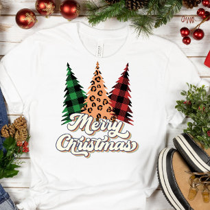 Feliz Natal Retro Árvores de Natal T-Shirt