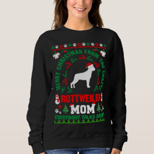 Feliz Natal Rottweiler Mãe Suéter Feio