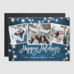 Feliz Natal Rustic 3 PHOTO Magnetic Card
