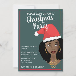 Feliz Natal! Santa Hat, Teal e Vermelho