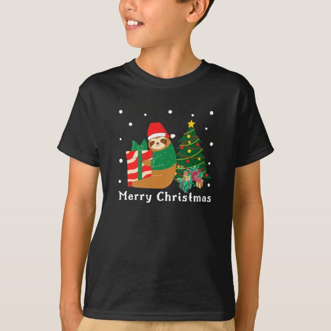 Feliz Natal Sloth Natal T-Shirt (Frente)